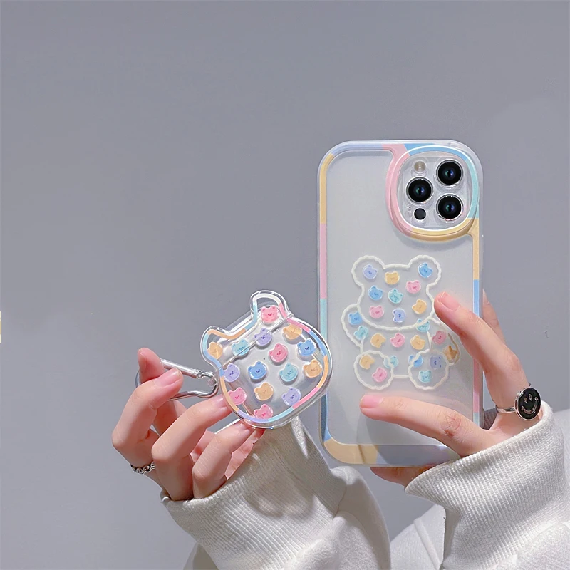 INS Colorful cartoon bear painted case for airpods 3 Pro 1 2 Earphone case For iphone 11 13 14pro 12Pro Max x xr silicone cover
INS Colorful cartoon bear painted case for airpods 3 Pro 1 2 Earphone case For iphone 11 13 14pro 12Pro Max x xr silicone cover