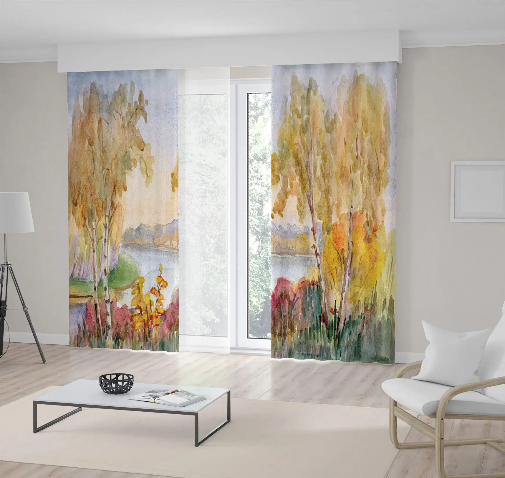 Curtain Birch Trees Yellow Leaves Red Bushes River by Water Basin Autumn Day Nature Painting Artistic Home
Curtain Birch Trees Yellow Leaves Red Bushes River by Water Basin Autumn Day Nature Painting Artistic Home