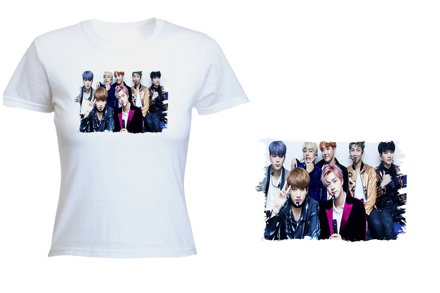 MERCHANDMANIA Футболка женская BTS BOY с LUV KPOP IDOL MNET приталенные женские полиэфира девушки