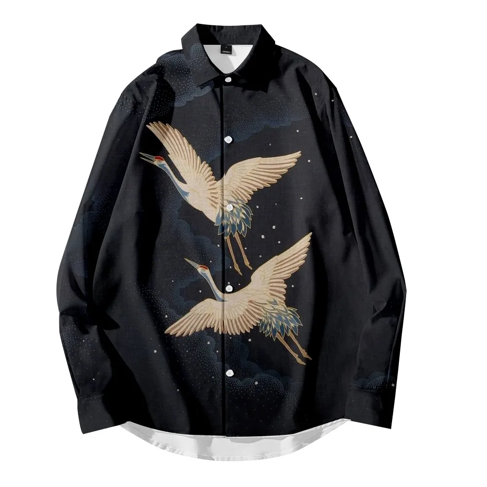 3D night sky red-crowned crane ancient style printing casual retro men's and women's spring and autumn long-sleeved shirt
3D night sky red-crowned crane ancient style printing casual retro men's and women's spring and autumn long-sleeved shirt