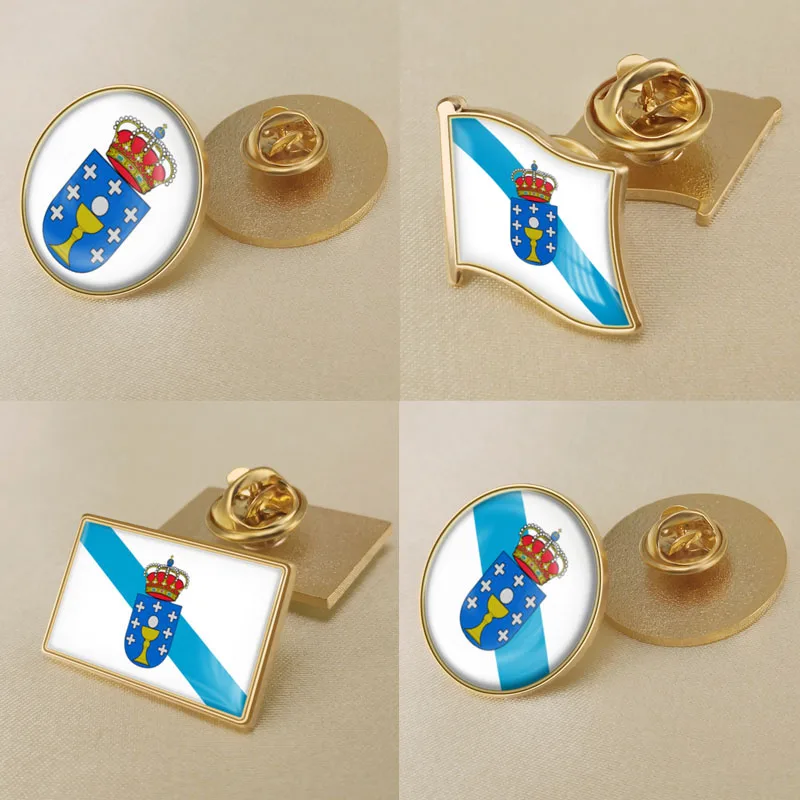 

Coat of Arms of Galicia Autonomous Community of Spain Flag Brooch/Badges/Lapel Pins