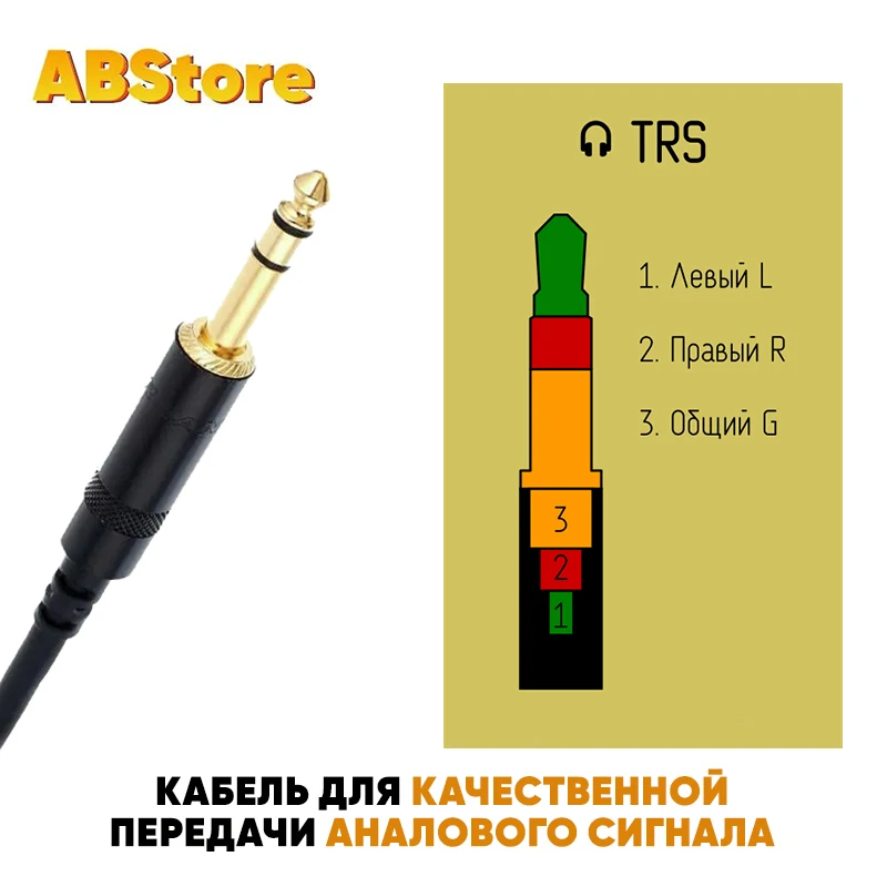 1/4" TRS 6.3мм акустический кабель Klotz Jack 6.3 - 3M балансный стерео аудио AUX прямой