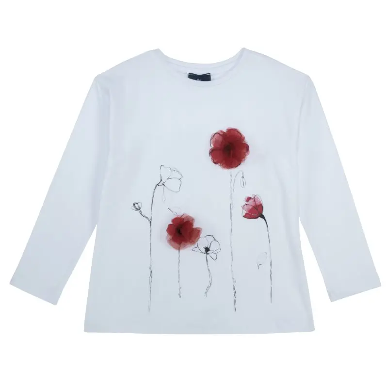 Longsleve Chicco size 098 print poppies (white)|Тройники| |