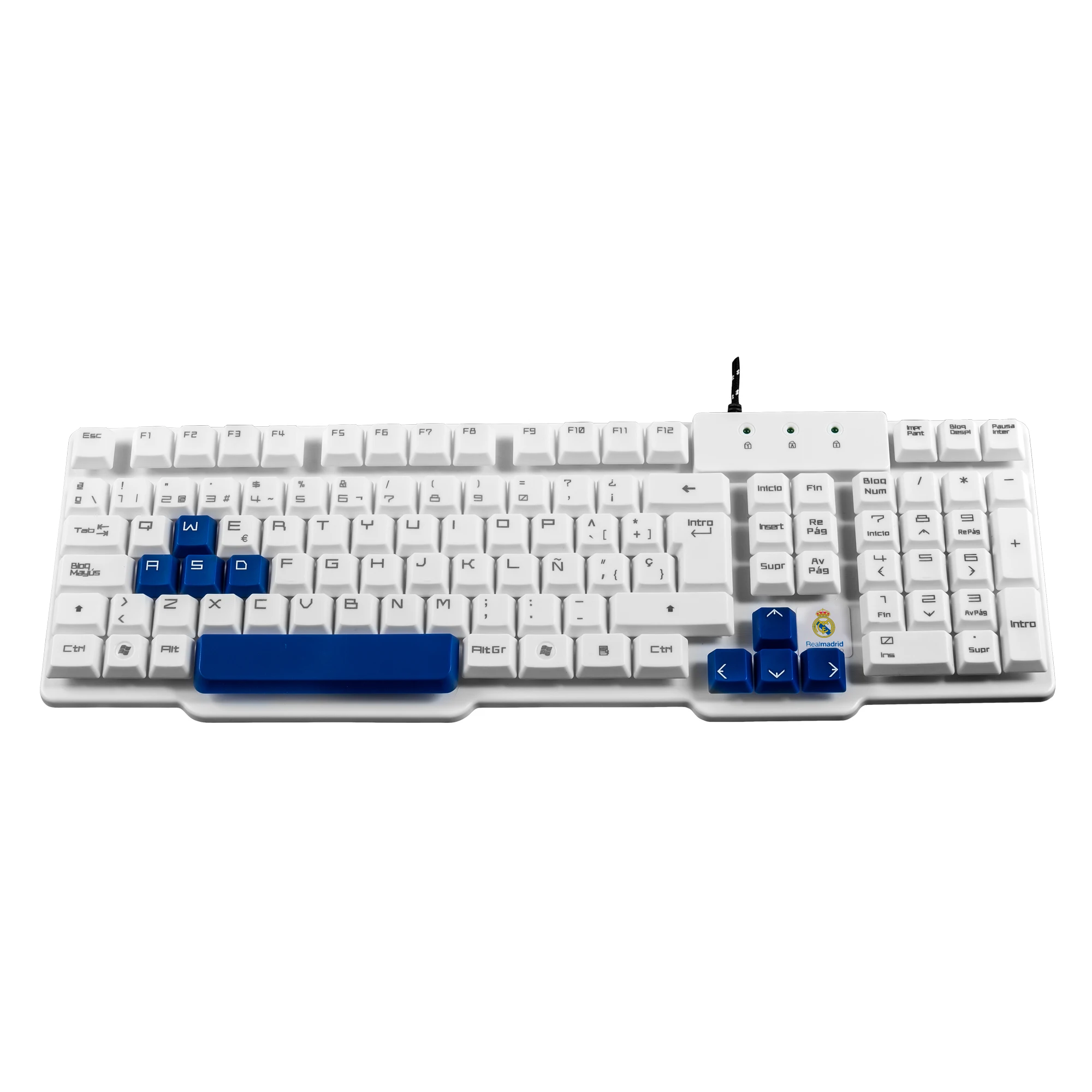 Mars Gaming MKRM membrane keyboard Real Madrid official Antighosting USB white Spanish language | Компьютеры и офис