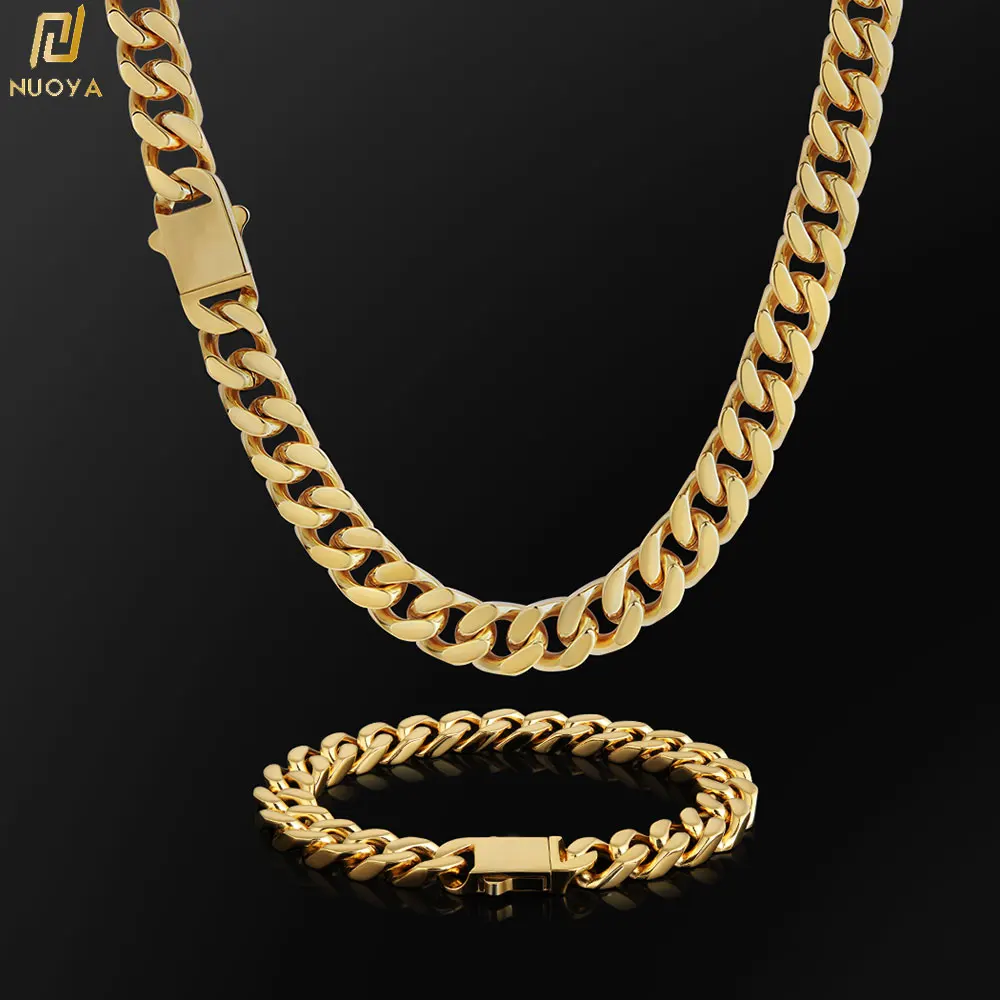 18k Gold Plated Chunky Necklace High Polished Stainless Steel Miami Flat Curb Cuban Link Chain For Men
18k Gold Plated Chunky Necklace High Polished Stainless Steel Miami Flat Curb Cuban Link Chain For Men