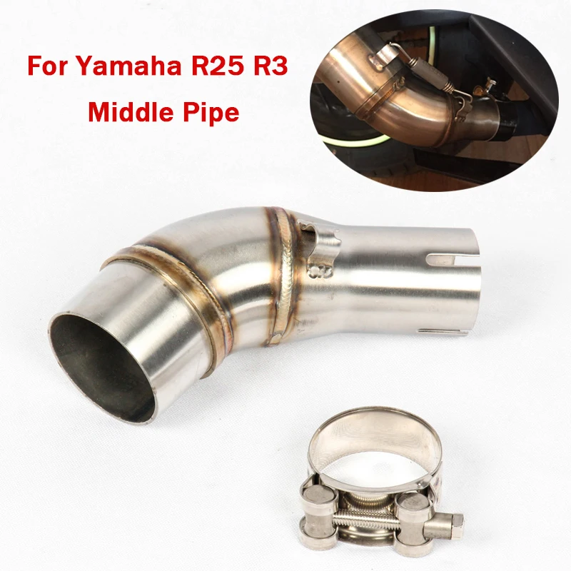 Выхлопная система для Yamaha YZF R3 R25 MT03 2016 2021 короткая средняя Соединительная труба