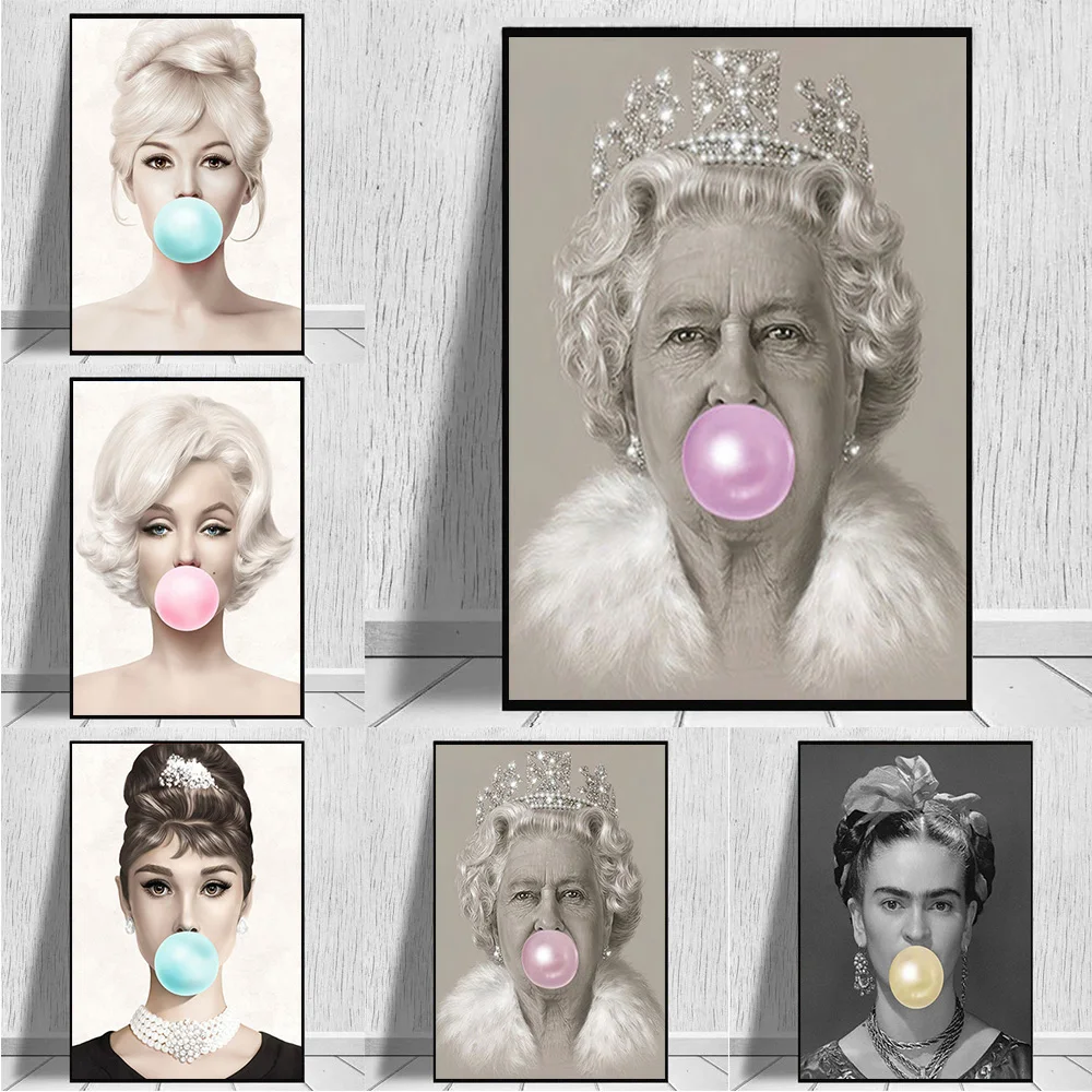 Bubblegum Queen Elizabeth II Nordic Canvas Painting Modern Woman Portrait Poster and Print for Living Room Wall Art Home Decor
Bubblegum Queen Elizabeth II Nordic Canvas Painting Modern Woman Portrait Poster and Print for Living Room Wall Art Home Decor