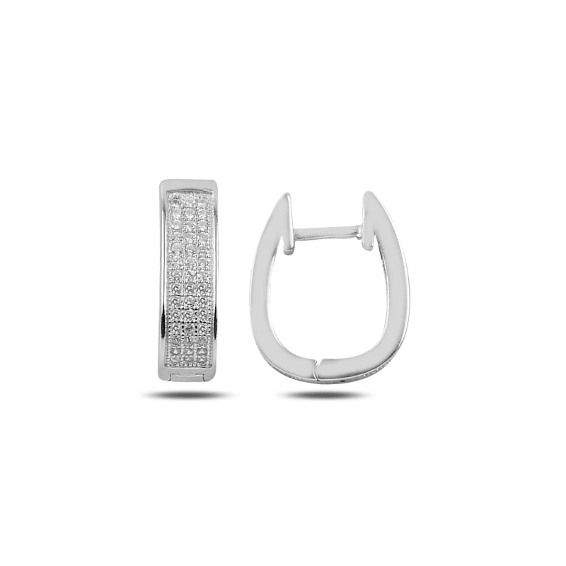 Silver 925 Sterling Zircon Cubic Zirconia J Earrings