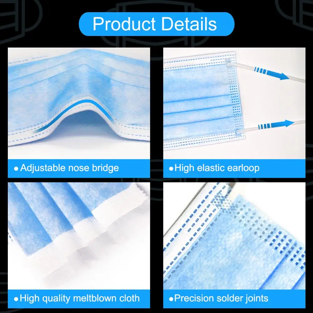50PCS Mask Disposable 3-Layer mask Face Mouth Mask Anti Fog Dustproof Face Masks For Adult And Kids Masks Respirator cubrebocas
50PCS Mask Disposable 3-Layer mask Face Mouth Mask Anti Fog Dustproof Face Masks For Adult And Kids Masks Respirator cubrebocas