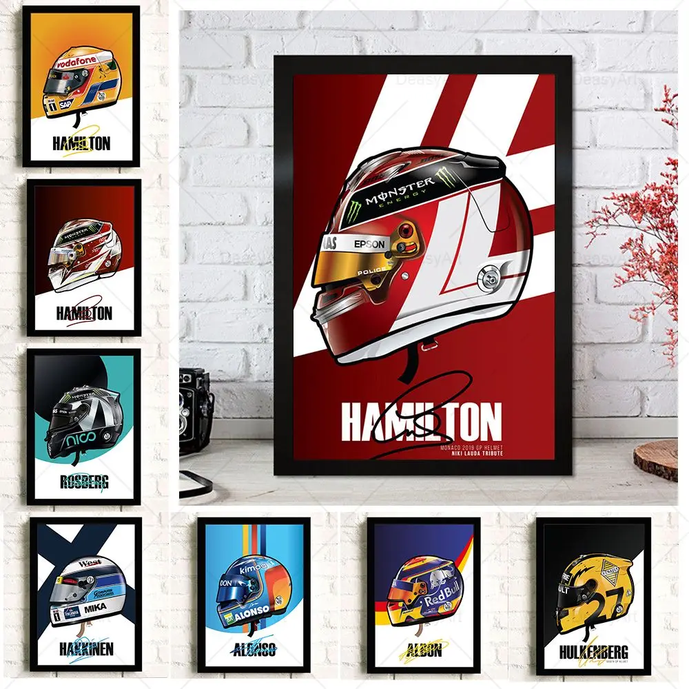 Watercolor Racer Helmet Poster F1 Formula One Racing Wall Art Pictures Prints Racer Sports Canvas Painting Room Home Decoration
Watercolor Racer Helmet Poster F1 Formula One Racing Wall Art Pictures Prints Racer Sports Canvas Painting Room Home Decoration