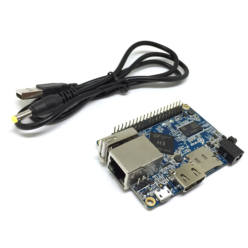 Микрокомпьютер Orange Pi One 1.2Ггц 512Мб LAN / миникомпьютер RDP GPIO с кабелем питания |