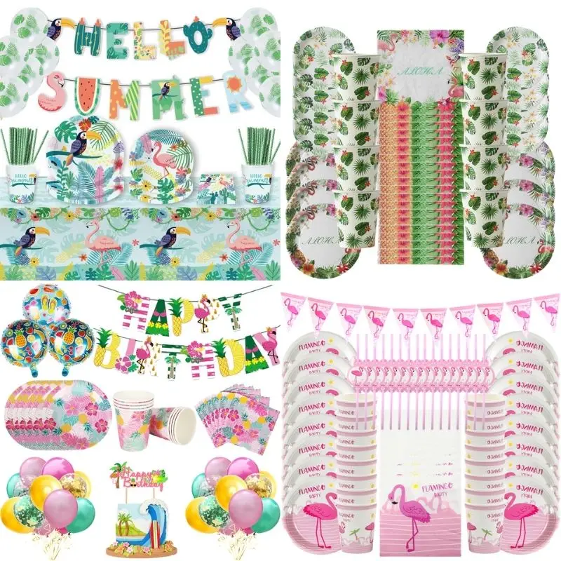 Flamingo Party Disposable Tableware set Hawaii Tropical Summer Birthday Party Decor Luau Summer Party Supplies Candy gift bag
Flamingo Party Disposable Tableware set Hawaii Tropical Summer Birthday Party Decor Luau Summer Party Supplies Candy gift bag