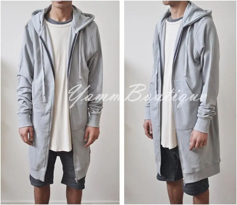 Oversized Men's Overlong Extended Sweatshirt Long Sleeve Zippered Front Hoodie Solid Ripped 
Oversized Men's Overlong Extended Sweatshirt Long Sleeve Zippered Front Hoodie Solid Ripped