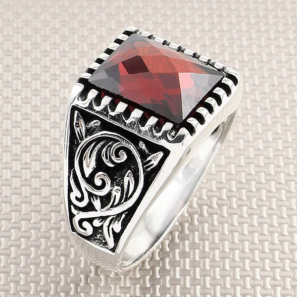 Square Cut Red Zircon Gemstone Men Ring Jewellery 925 Sterling Silver Ring With Natural Stone Men Rings Handmade Silver Ring
Square Cut Red Zircon Gemstone Men Ring Jewellery 925 Sterling Silver Ring With Natural Stone Men Rings Handmade Silver Ring