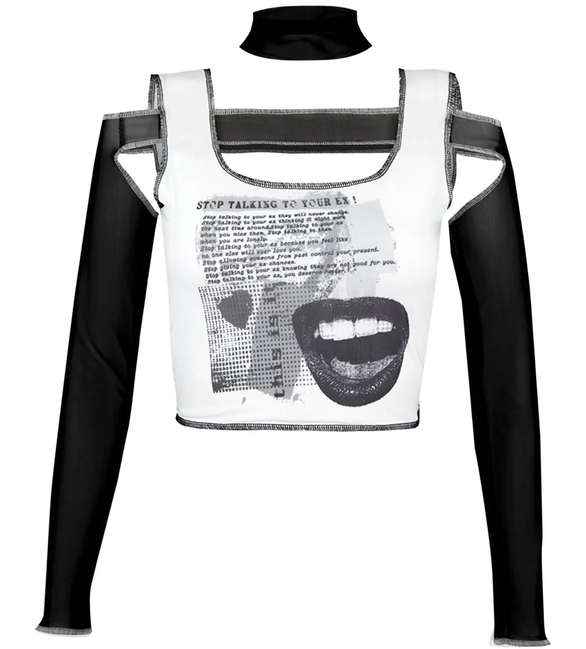 Women Top Black White 3 Pieces Y2K Gothic Streetstyle Stop Talking To Your Ex Street Style Fashion Crop Top
Women Top Black White 3 Pieces Y2K Gothic Streetstyle Stop Talking To Your Ex Street Style Fashion Crop Top