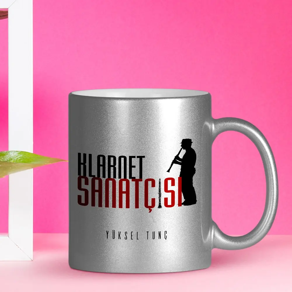 Персонализированная профессиональная кларнет художник Серебряная позолоченная кружка чашка 
Персонализированная профессиональная кларнет художник Серебряная позолоченная кружка чашка