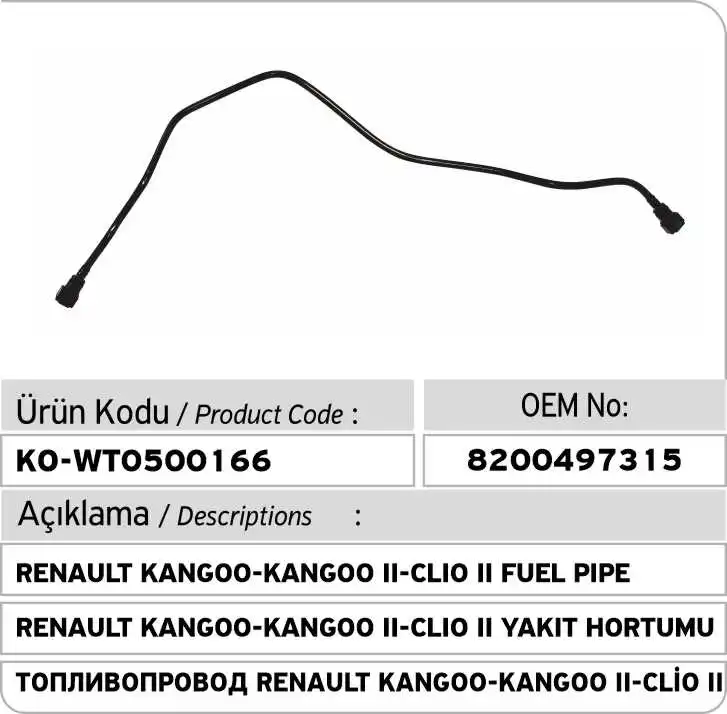 Renoult Clio - Kangoo - Logan Fuel Pipe 8200497315
Renoult Clio - Kangoo - Logan Fuel Pipe 8200497315