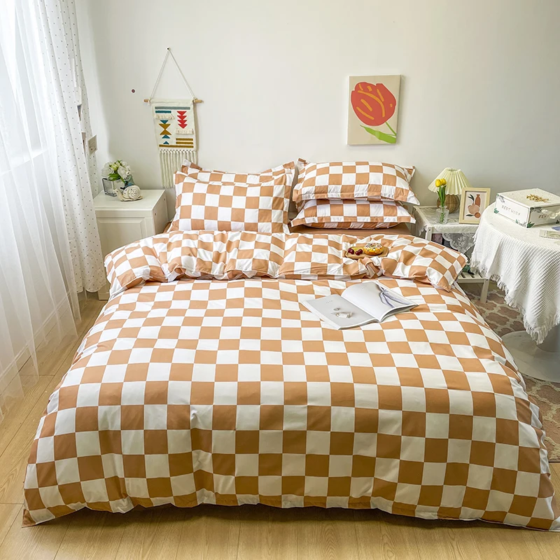 

Grid Lattice Bedding Set Bedspreads Modern Geometry Bedcolthes Single Double King Size 220x240 Bedroom Bedroom Douvet Cover