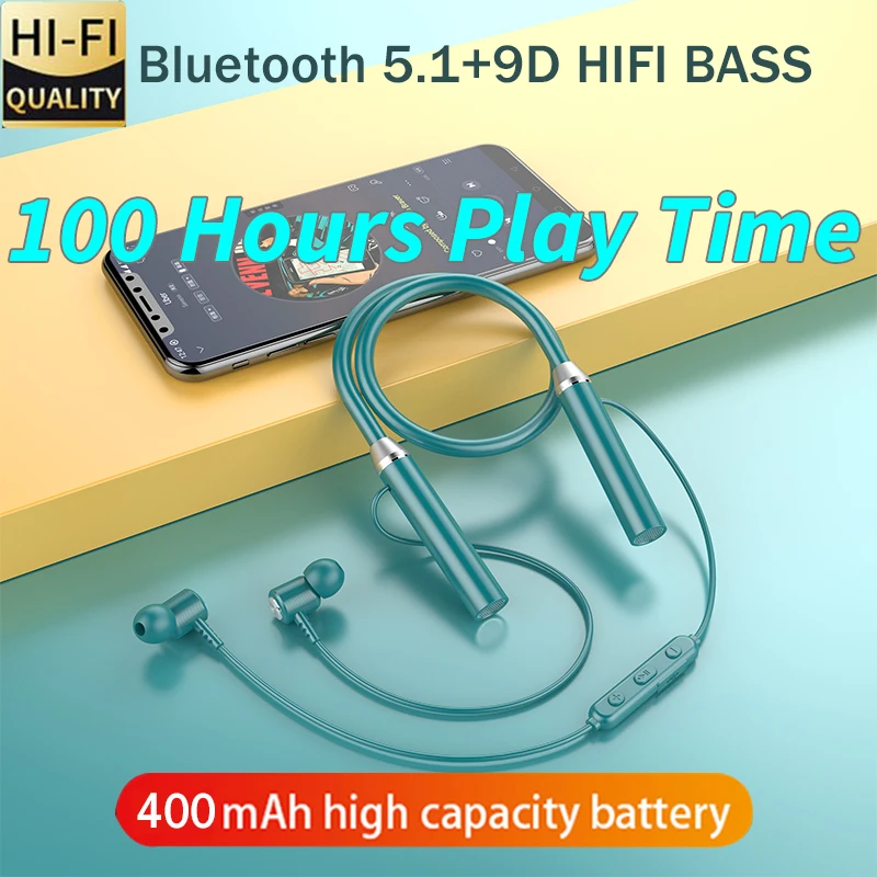 100 Hour Music Wireless Bluetooth Earphone Headset 9D Bass Stereo Neck Hanging Sweatproof Wireless Earphone Sports Headphone
100 Hour Music Wireless Bluetooth Earphone Headset 9D Bass Stereo Neck Hanging Sweatproof Wireless Earphone Sports Headphone