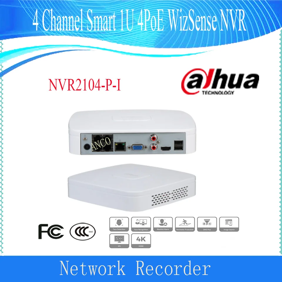 

Dahua 4 Channel Smart 1U 4PoE WizSense Network Video Recorder DHI-NVR2104-P-I DAHUA AI NVR