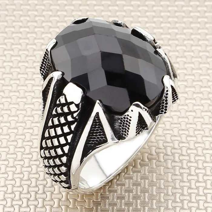 Oval Black Zircon Stone Men Silver Ring With Symmetrical Motif Made in Turkey Solid 925 Sterling Silver
Oval Black Zircon Stone Men Silver Ring With Symmetrical Motif Made in Turkey Solid 925 Sterling Silver