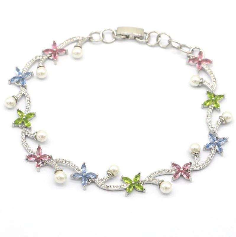 20x11mm Multi Color 7.9g Peridot Tourmaline Violet Tanzanite White Pearl Women Daily Wear Silver Bracelet 7-8inch
20x11mm Multi Color 7.9g Peridot Tourmaline Violet Tanzanite White Pearl Women Daily Wear Silver Bracelet 7-8inch