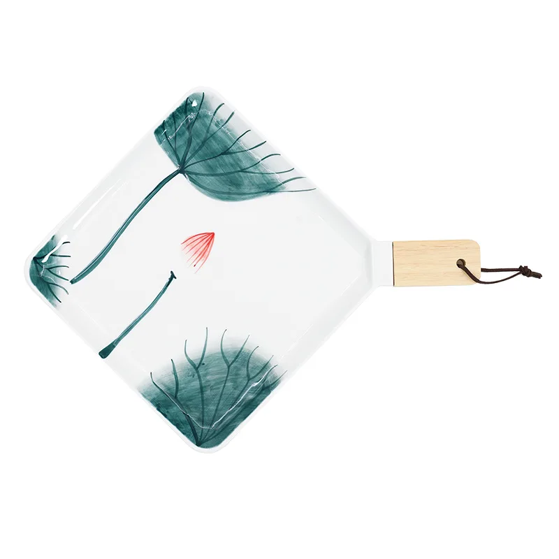 Wind Lotus Pond Moonlight Tableware Creative Hand-Painted Western Food Steak Plate Snack Bread Plate Wooden Handle Plate
Wind Lotus Pond Moonlight Tableware Creative Hand-Painted Western Food Steak Plate Snack Bread Plate Wooden Handle Plate