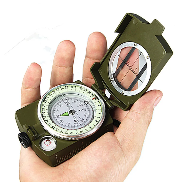 

Portable Military Outdoor Compass Camping Folding Lens Army Green Trekking Survival Travel Precision Navigation Expedition Tool