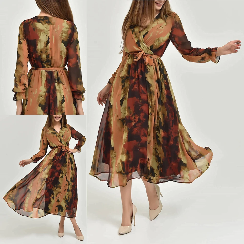 Flower double breasted collar wrapped flower belted big size chiffon dress 2021 20022 evening dress fashion summer spring season
Flower double breasted collar wrapped flower belted big size chiffon dress 2021 20022 evening dress fashion summer spring season