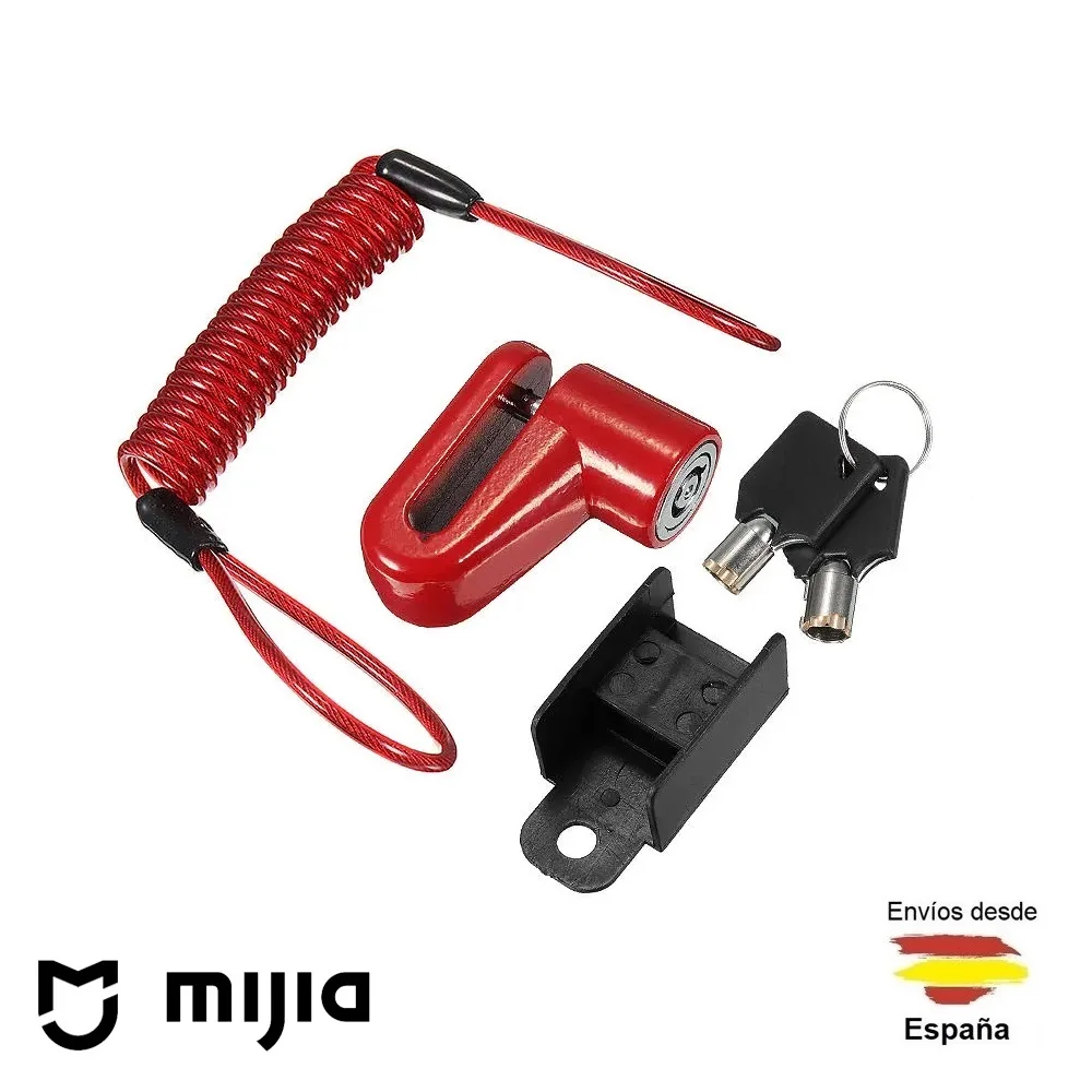 Red color lock for anti-theft brake disc with Univesal chain Xiaomi M365/bike/Ninebot ES1 ES2 | Спорт и развлечения