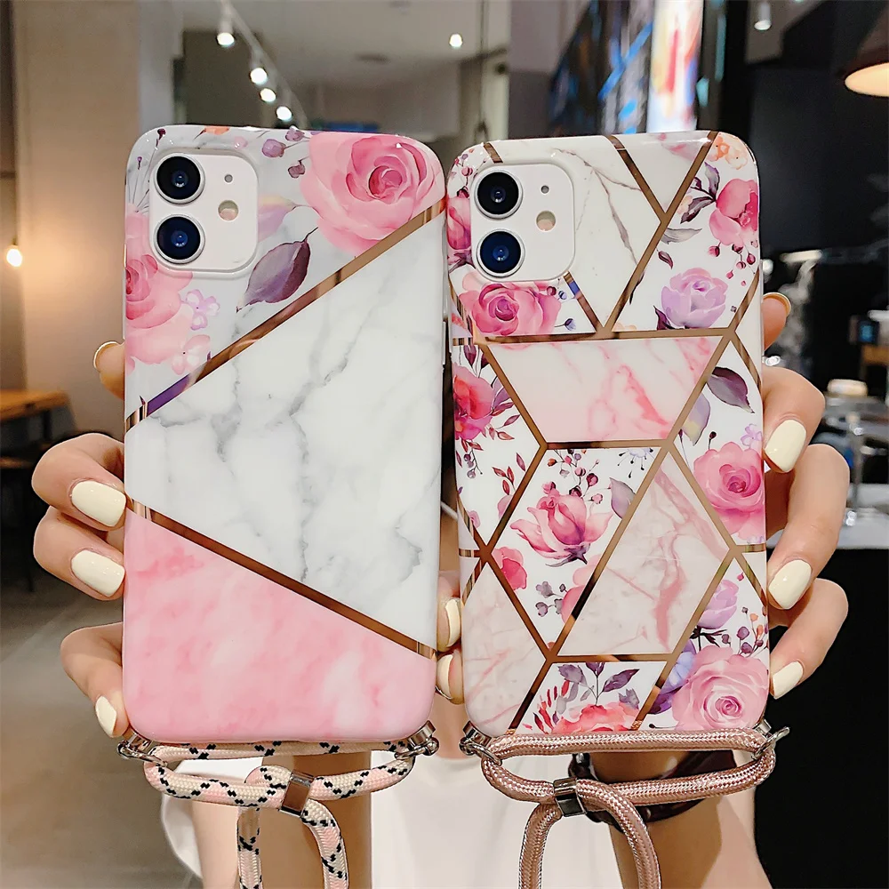 Flower Marble Crossbody Lanyard Soft Phone Case For iphone 12 mini 12 Pro Max 11 Pro Max X XR XS Max 6S 7 8 plus Back cover Bag
Flower Marble Crossbody Lanyard Soft Phone Case For iphone 12 mini 12 Pro Max 11 Pro Max X XR XS Max 6S 7 8 plus Back cover Bag