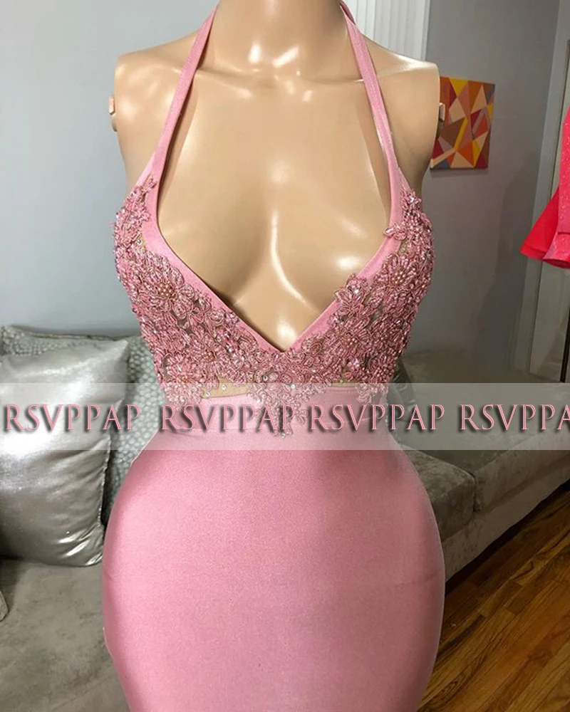 Pink Long Prom Dresses 2021 Sexy Mermaid Halter Beaded Applique African Black Girls Gala Prom Dress
Pink Long Prom Dresses 2021 Sexy Mermaid Halter Beaded Applique African Black Girls Gala Prom Dress