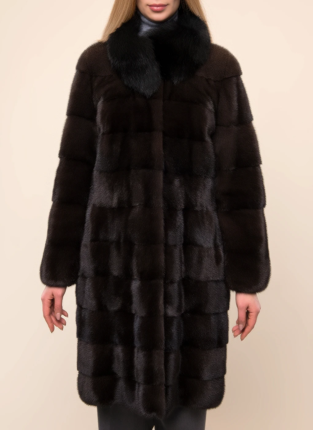 Фото Норковая шуба Барбара длинная 39 КАЛЯЕВ|Куртки из искусственного меха| |