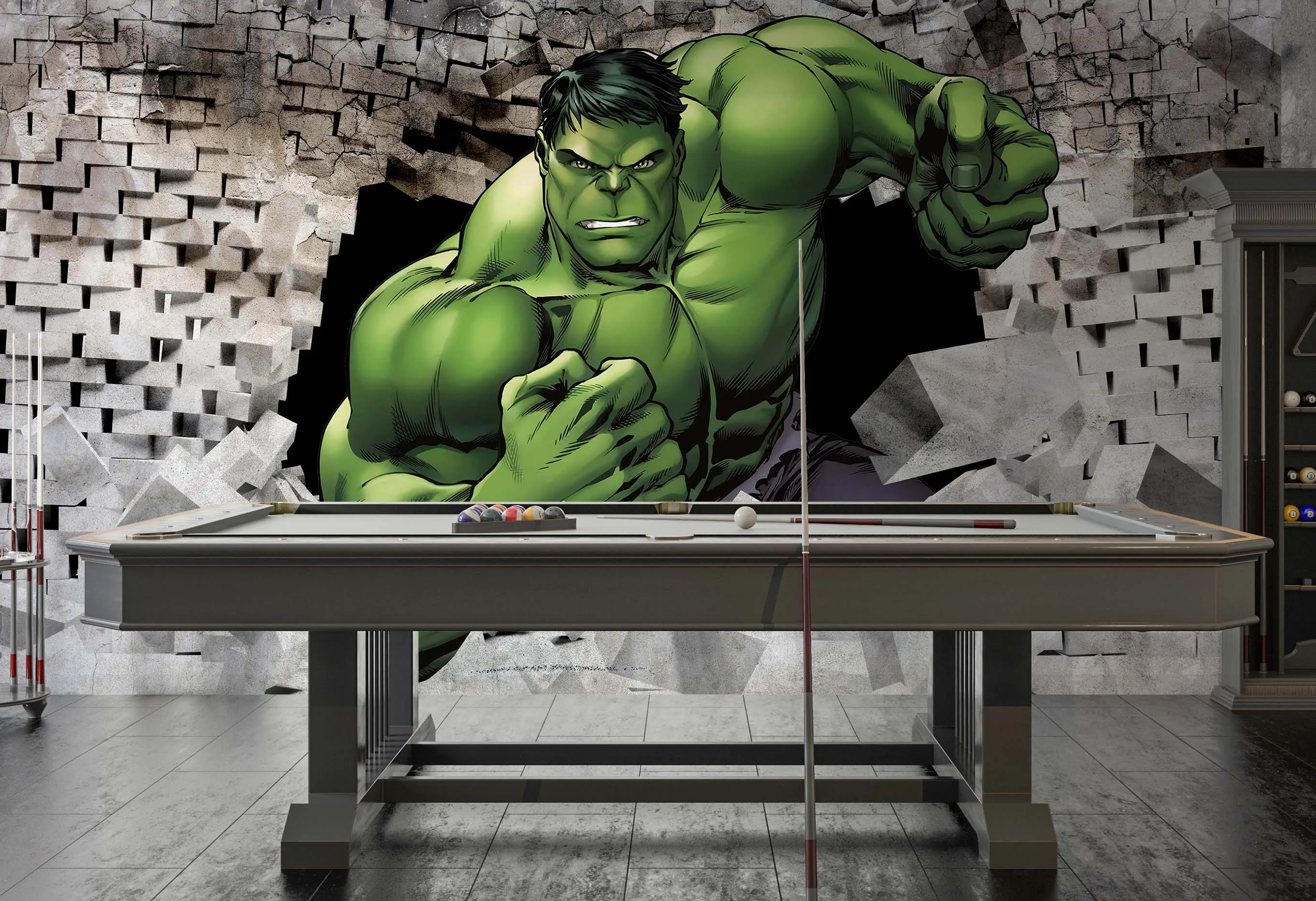 

Настенный 3d-плакат Hulk, 3D-обои, домашний декор, наклейки, Зеленый Халк, кирпичи, падающие после Халка, MUR5072