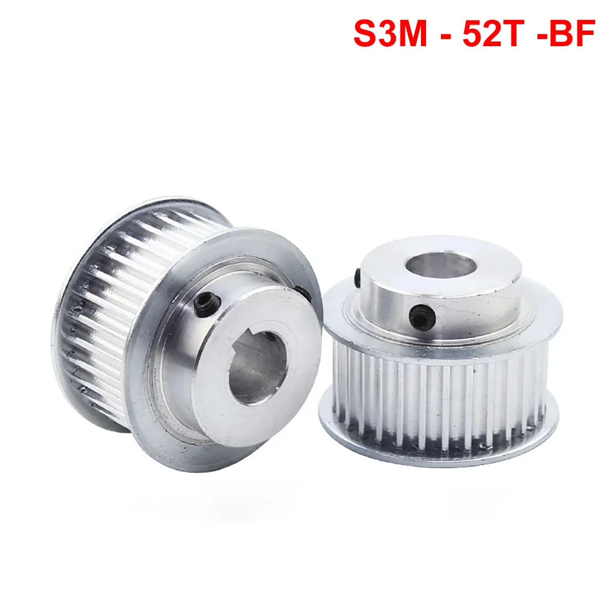 Купи BF Type S3M 52 Tooth Timing Belt Pulley Bore 5mm-15mm Aluminum synchronous wheel For Width 10 15mm S3M Timing Belt за 350 рублей в магазине AliExpress