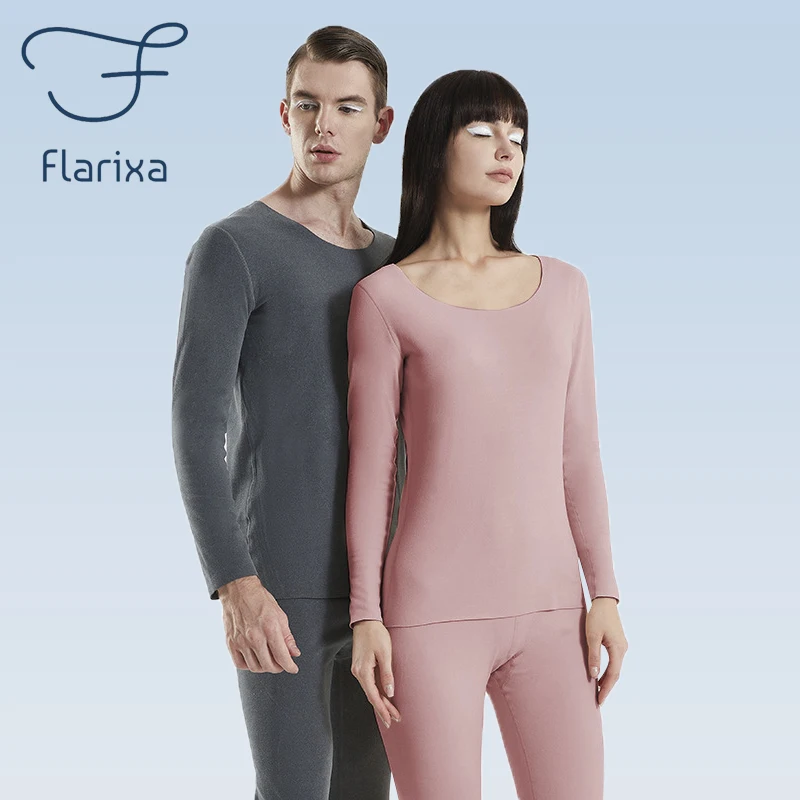 

Flarixa New Seamless Women's Thermal Underwear Set Mens Long Johns Warm Tights for Winter Elasticity Thermo Lingerie 2 Pcs Suit