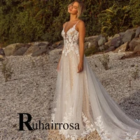 ruhair beach advanced wedding dresses sweetheart flower charming sleeveless appliques made to order vestidos de novia brautmode