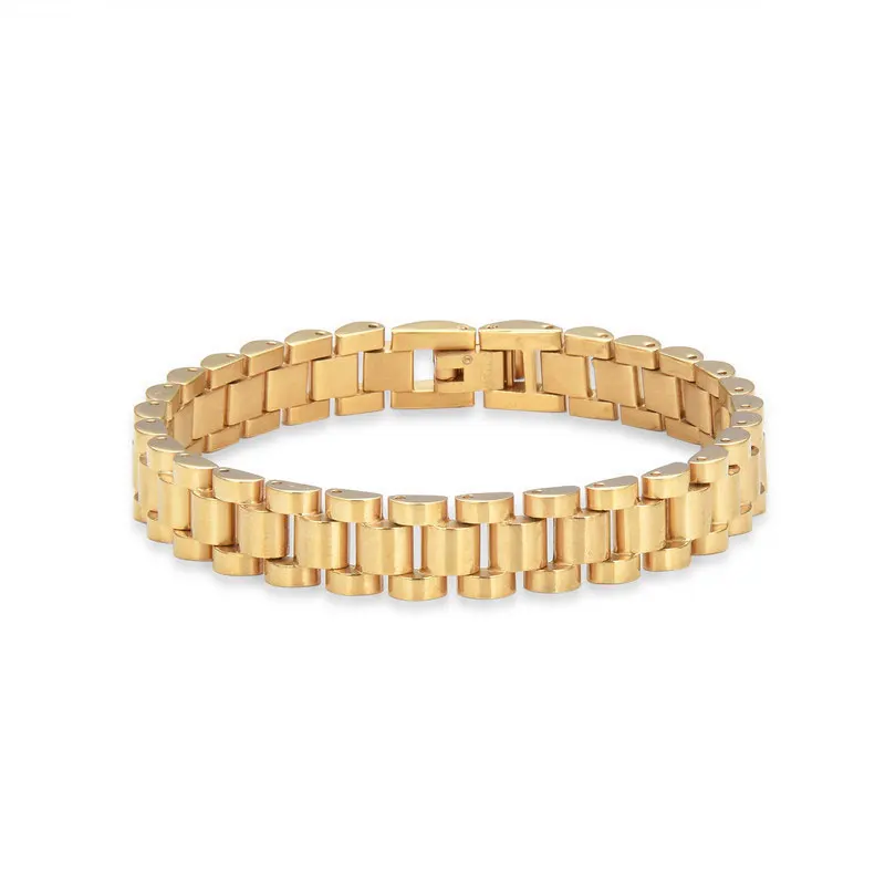 FYSARA Watch Chain Style Men's Bracelets For Women Man Ladies Luxury Golden Stainless Steel Armband Choker Jewellery Accessories