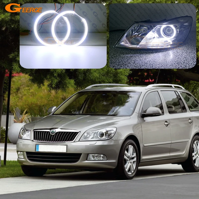 

Для Skoda Octavia II MK2 A5 FL 2009 2010 2011 2012 2013 Отличный ультра яркий комплект COB Led Angel Eyes Halo Rings