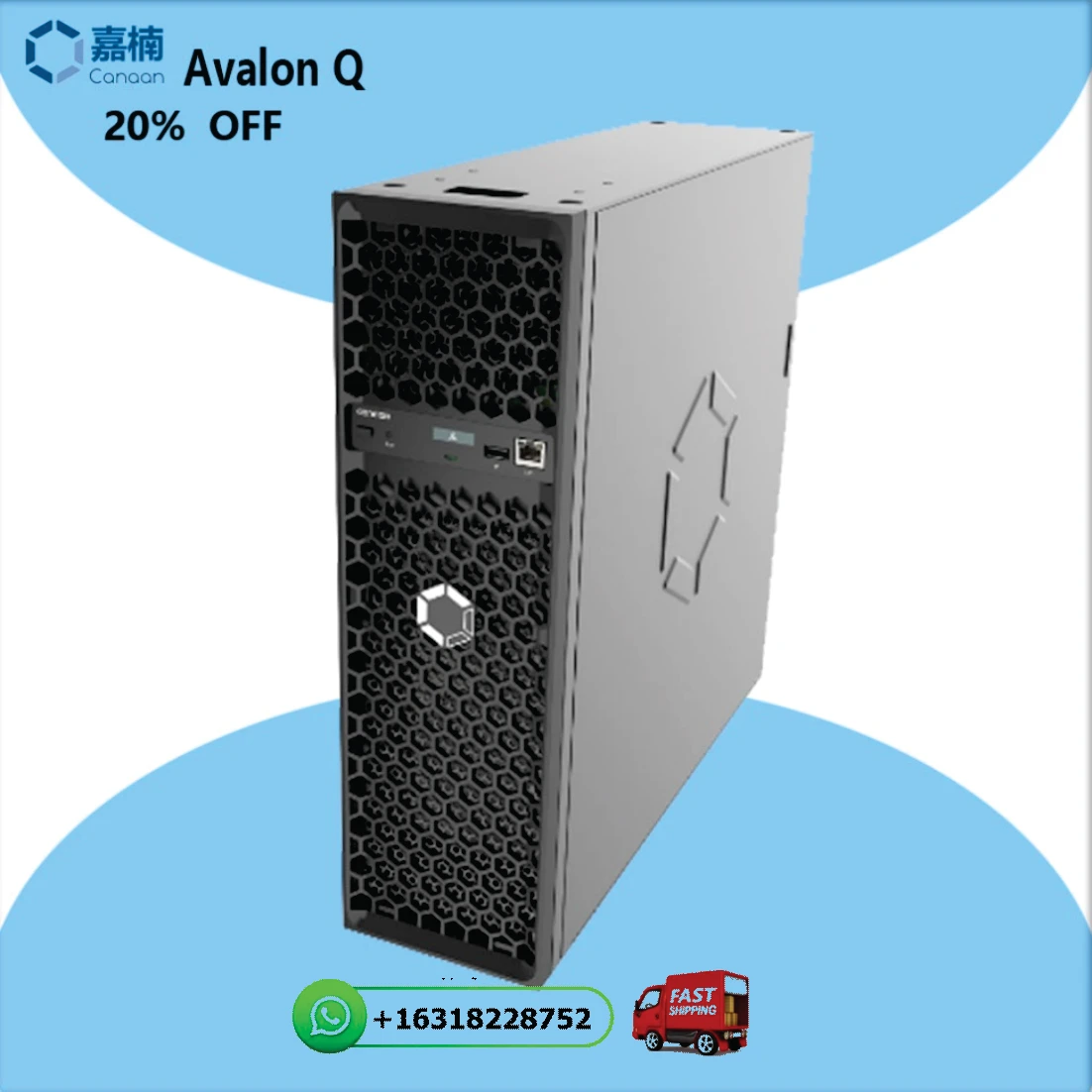Фото SH |    Акционная цена: Майнер Bitcoin Avalon Q 90TH/s SHA-256, бесшумный дизайн, энергоэффективное оборудование для ASIC-майнинга №2