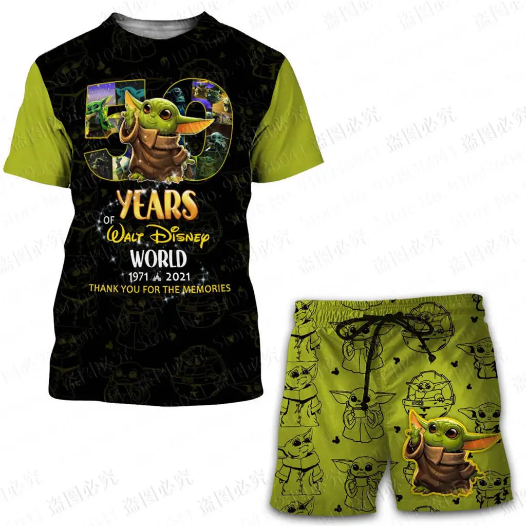 

Лучшая WDW 50-я годовщина свидания Микки Маус Мужчины Женщины Повседневный стиль 3D печать футболка/шорты костюм летние топы