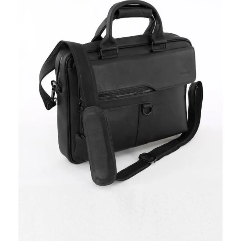 Genuine Leather Black Unisex Laptop and Briefcase