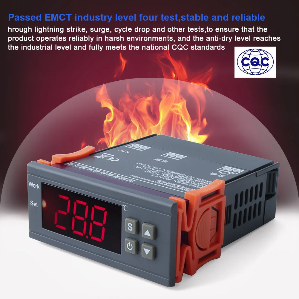 Фото Умный цифровой термостат Yieryi MH1210W с датчиком NTC для контроля температуры при нагреве и охлаждении, для инкубаторов и теплиц №4