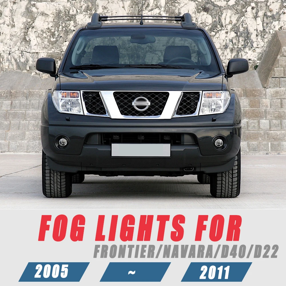 Фото Комплект противотуманных фар на передний бампер для Nissan FRONTIER NAVARA D40 D22 версии 2005-2011, комплект дополнительных противотуманных фар, переключатель + проводка №3