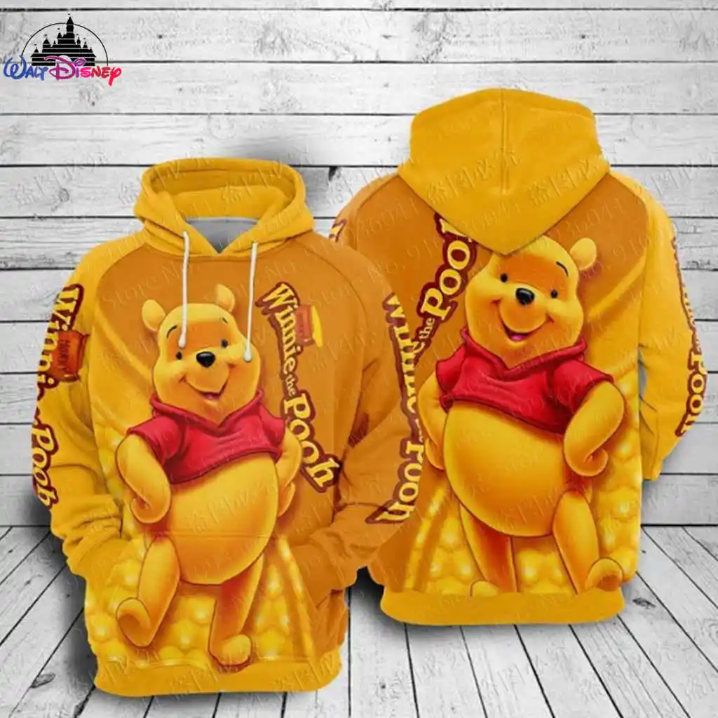 Disney Winnie the Pooh men women 3D Print High quality boys and girls Fleece Zipper/ Hoodies parent-child clothing Pullover Tops