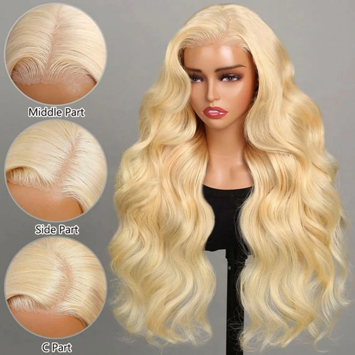 613 Медовый Блондин Передний Парик Шнурка 13x4 Плотность Человеческих Волос 180