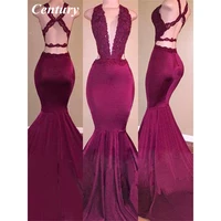 century burgundy v neck prom dresses 2022 satin brush train prom dresses mermaid special occasion dresses vestidos de fiesta