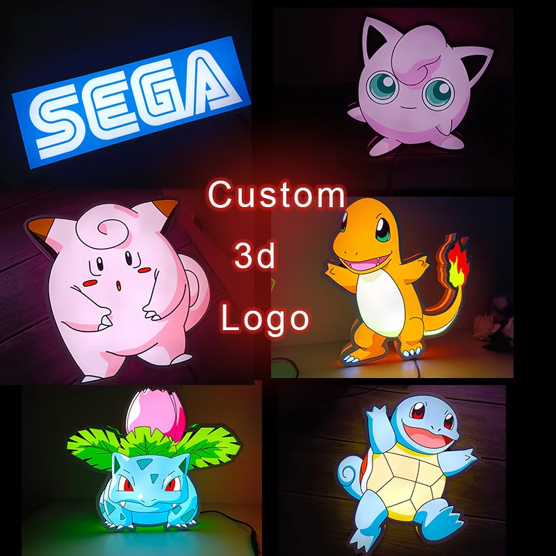 Custom 3D Printed 3cm thick Led Name Night Light BOX Neon Lamp Business Game Room bedroom Decor Lightbox Led Night Gamer Gifts