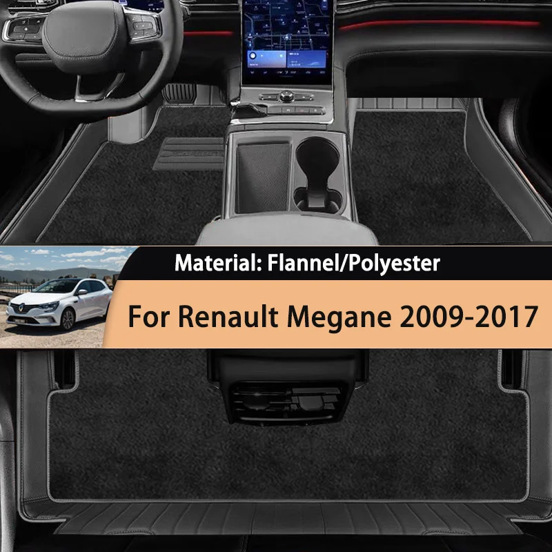 

for Renault Megane III MK3 Scala 2009~2018 2017 Car Floor Mats Carpets Footpads Anti-slip Cape Rugs Cover Foot Pads Accessories
