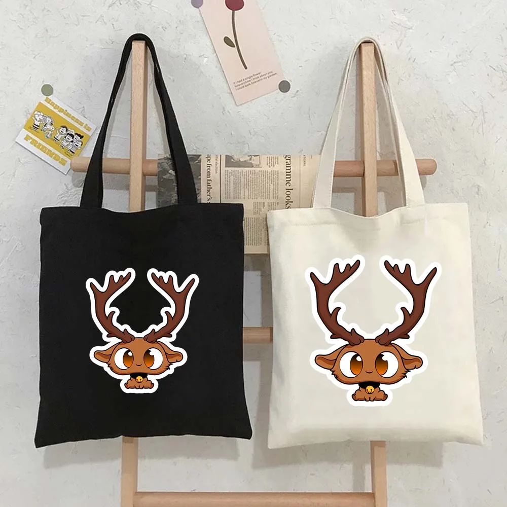 

Cute Baby Deer Funny Cartoon Printed Tote Bags for Women Canvas Shopping Bag Eco Large Capacity Reusable Handbags